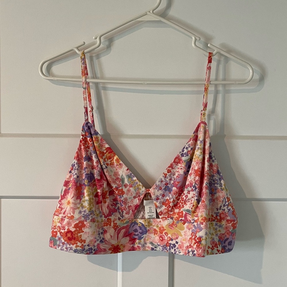Linen Floral Bralette Top